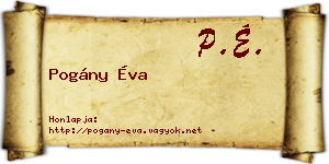 Pogány Éva névjegykártya
